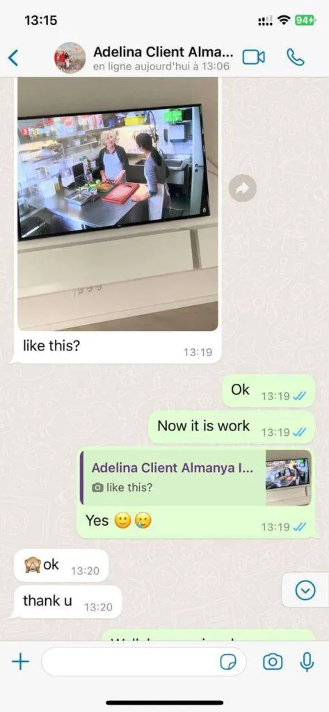 WhatsApp chat screenshot of verified client support conversation 4